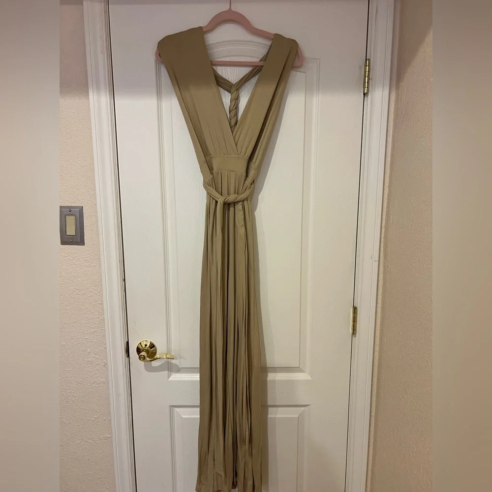 NWT Free People Dani Convertible Open-Back One-Piece Jumpsuit Beige Small NEW - Picture 5 of 7